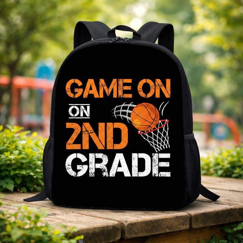 Game On 2nd Grade Backpack - Basketball Back To School Fun Custom Backpack Game On 2nd Grade Backpack - Basketball Back To School Fun Custom Backpack