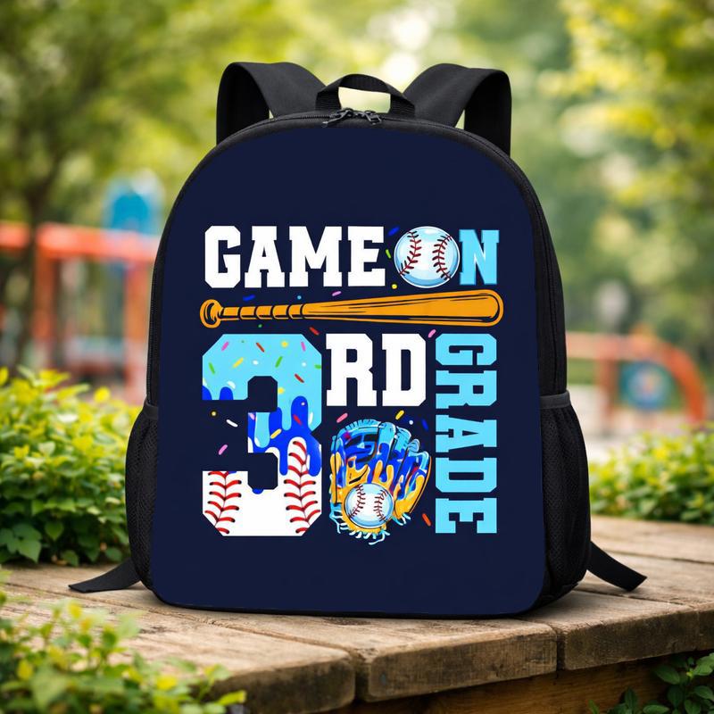 Game On 3rd Grade Backpack - Cool Baseball Back To School Custom Backpack Game On 3rd Grade Backpack - Cool Baseball Back To School Custom Backpack