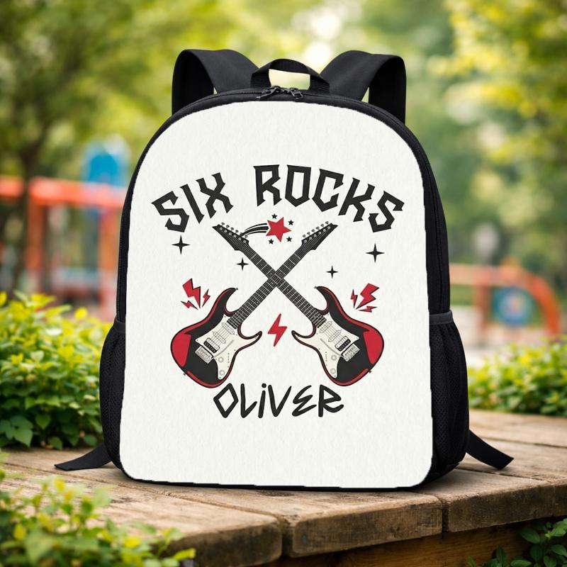 Grade Rocks Backpack For Kids - Custom Name Rock N Roll Style Custom Backpack