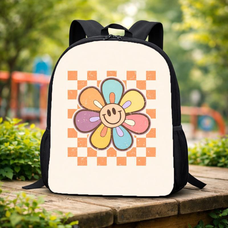 Happy Smiley Daisy Backpack For Kids - Back To School Vibes Custom Backpack