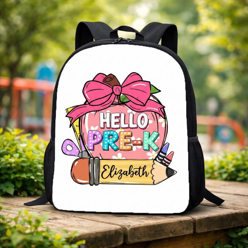 Hello Pre-K Backpack - Custom Name Boys Girls School Custom Backpack