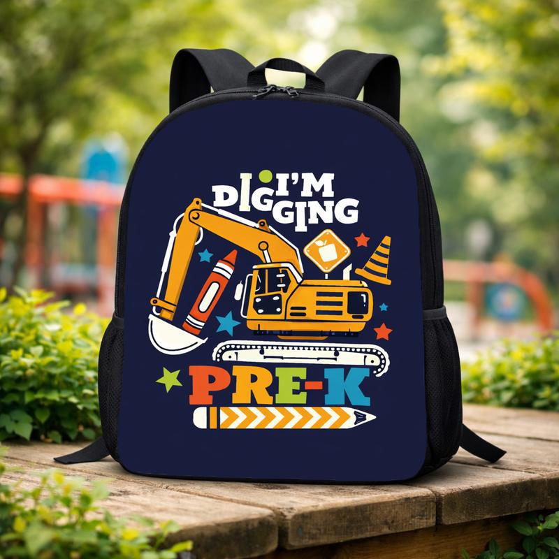 I'm Digging Pre-K Backpack For Boys - Construction Theme Custom Backpack