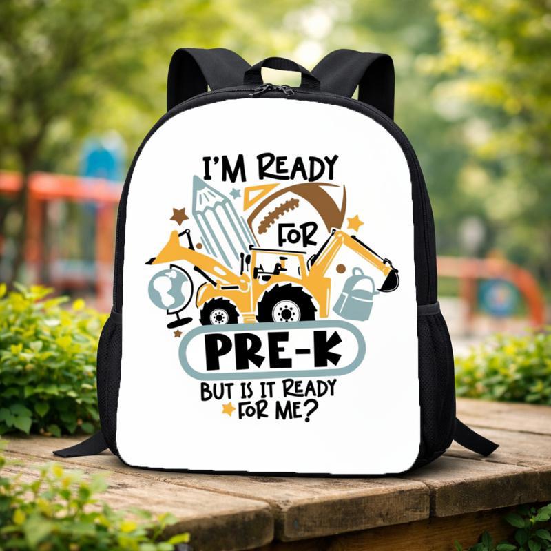 I'm Ready For Pre-K Backpack For Kids - Funny Construction Theme Custom Backpack I'm Ready For Pre-K Backpack For Kids - Funny Construction Theme Custom Backpack