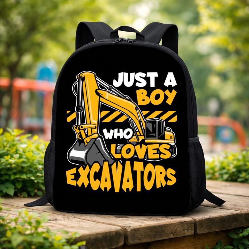 Just a Boy Who Loves Excavators - School Backpack For Kids Custom Backpack Just a Boy Who Loves Excavators - School Backpack For Kids Custom Backpack