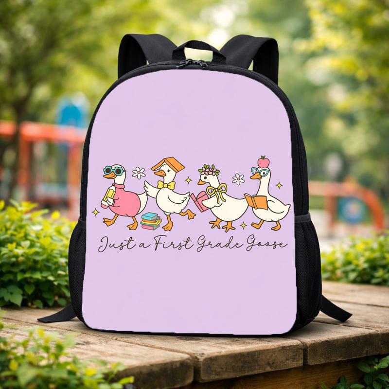 Just A First Grade Goose Backpack - Cute Kids Back To School Custom Backpack