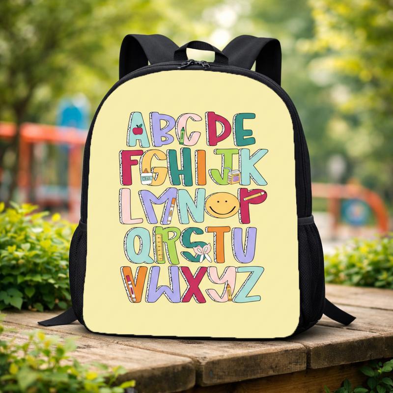 Kids Backpack - Colorful ABC Alphabet Letters Design Custom Backpack
