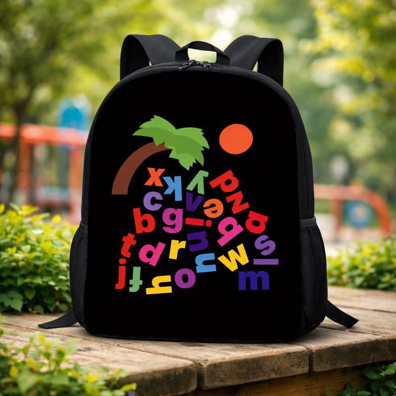 Kids Backpack - Colorful Alphabet Letters Fun School Design Custom Backpack
