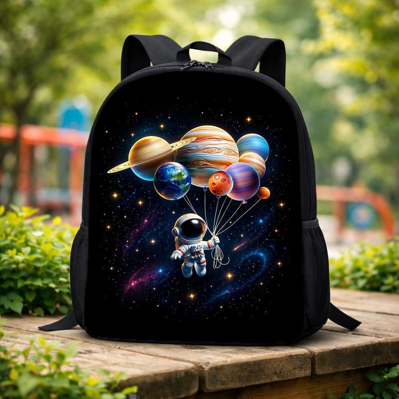 Kids Backpack Space Theme - Astronaut Planet Galaxy Design Custom Backpack