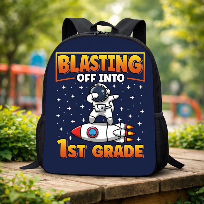Kids Backpack 1st Grade - Blasting Off Astronaut Space Custom Backpack Kids Backpack 1st Grade - Blasting Off Astronaut Space Custom Backpack
