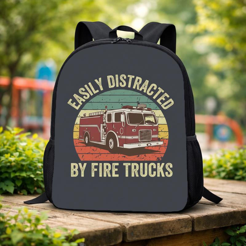 Kids Fire Truck Backpack - Funny Firefighter Back To School Custom Backpack Kids Fire Truck Backpack - Funny Firefighter Back To School Custom Backpack