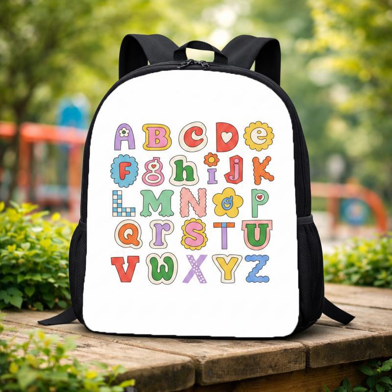 Kindergarten Backpack - Cartoon Alphabet Letters Kids Style Custom Backpack Kindergarten Backpack - Cartoon Alphabet Letters Kids Style Custom Backpack