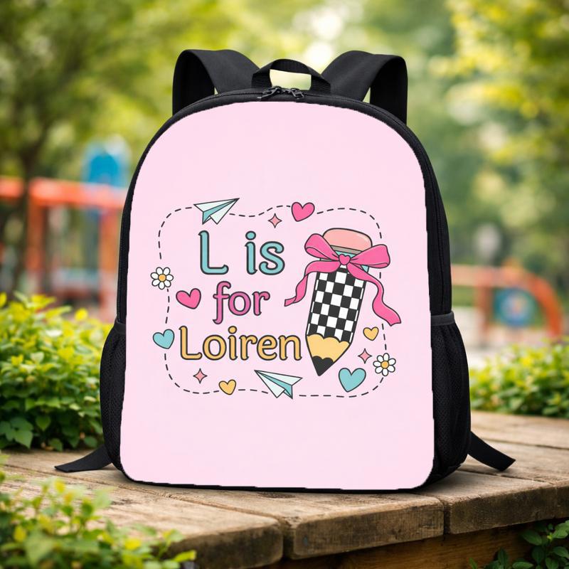 Kindergarten Backpack For Girls - Custom Initial Design Custom Backpack Kindergarten Backpack For Girls - Custom Initial Design Custom Backpack