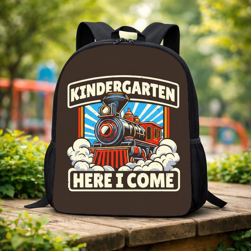 Kindergarten Train Backpack - Here I Come School Kids Bag Custom Backpack