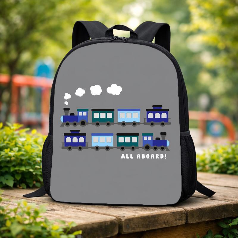 Minimal Train Backpack For Kids - Cute Railway School Style Custom Backpack