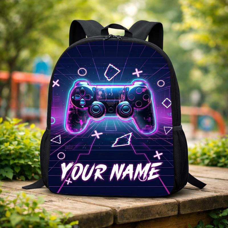 Neon Gamer Backpack With Name - Back To School Style Custom Backpack Neon Gamer Backpack With Name - Back To School Style Custom Backpack