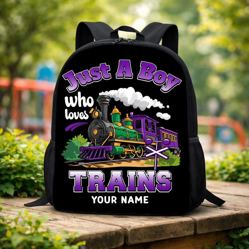 Personalized Back To School Train Backpack - Boy Who Loves Trains Custom Backpack Personalized Back To School Train Backpack - Boy Who Loves Trains Custom Backpack