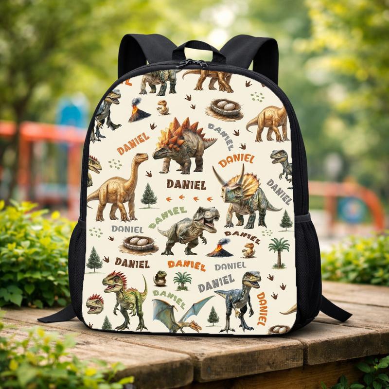 Personalized Dino Backpack - Jurassic Kids School Style Custom Backpack