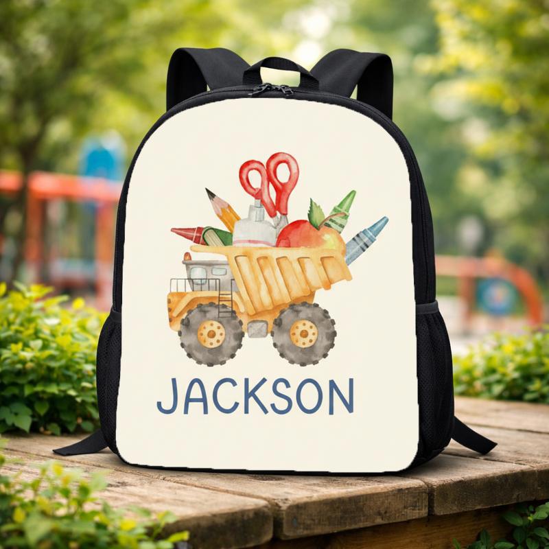 Personalized Dump Truck Backpack For Kids - Cute Back To School Boys Custom Backpack Personalized Dump Truck Backpack For Kids - Cute Back To School Boys Custom Backpack