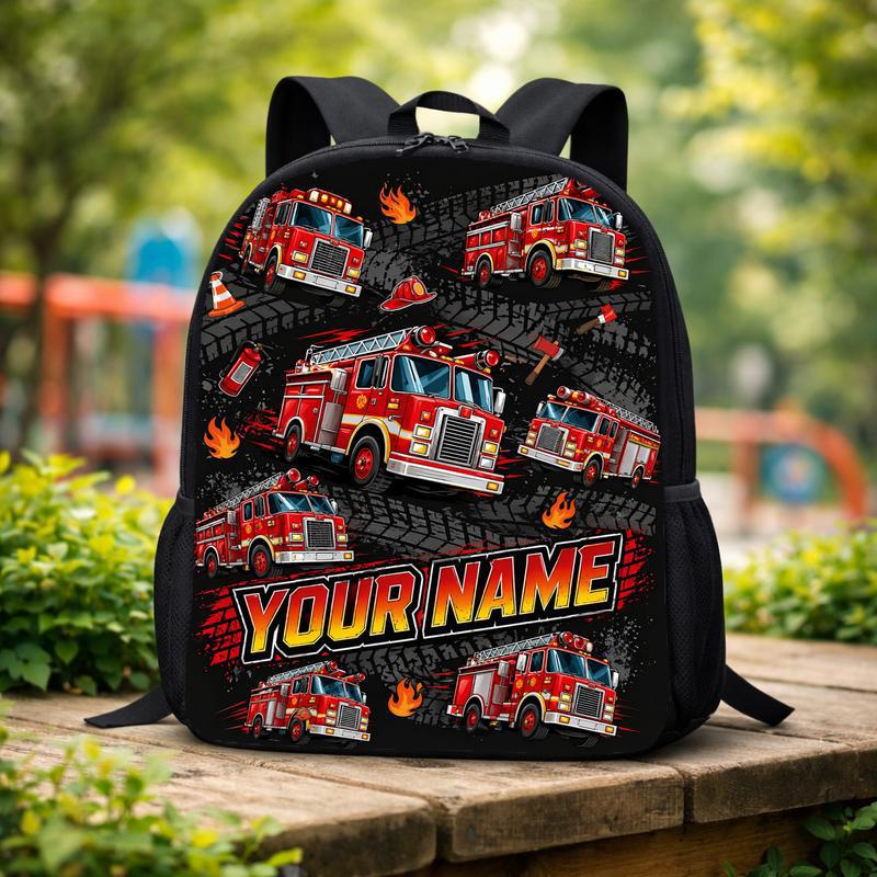Personalized Fire Truck Backpack - Kids Back To School Custom Backpack Personalized Fire Truck Backpack - Kids Back To School Custom Backpack