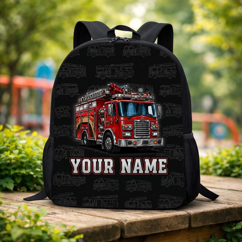 Personalized Fire Truck Backpack - Kids Custom Name Bag Custom Backpack Personalized Fire Truck Backpack - Kids Custom Name Bag Custom Backpack