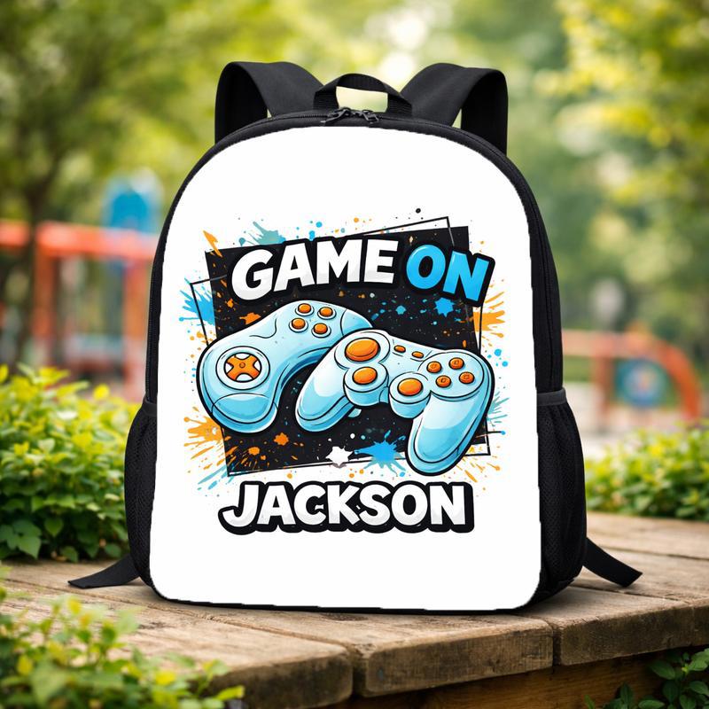 Personalized Gamer Backpack - Game On School Ready Custom Backpack Personalized Gamer Backpack - Game On School Ready Custom Backpack