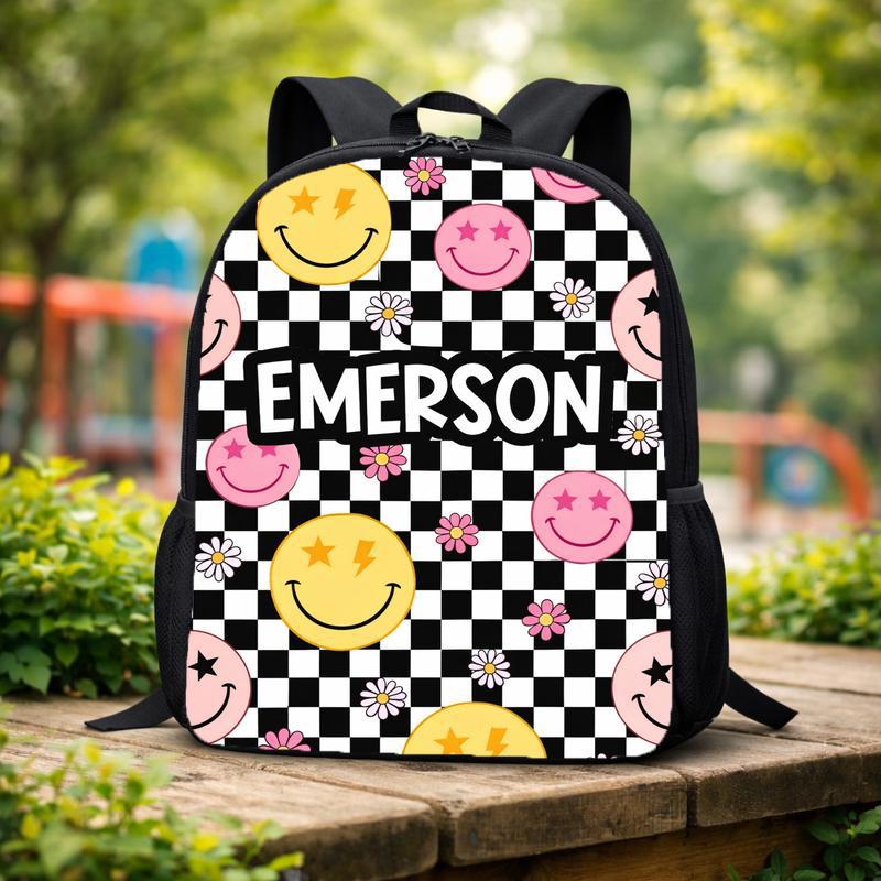 Personalized Kids Backpack - Custom Name Smiley School Bag Custom Backpack Personalized Kids Backpack - Custom Name Smiley School Bag Custom Backpack