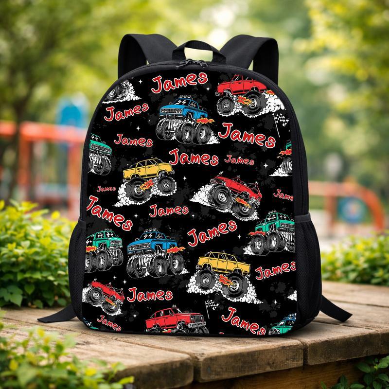 Personalized Monster Truck Backpack - Kids Custom Name Gift Custom Backpack Personalized Monster Truck Backpack - Kids Custom Name Gift Custom Backpack
