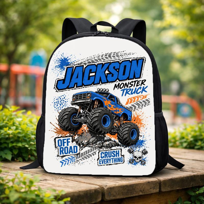 Personalized Monster Truck School Backpack - Kids Name Off Road Custom Backpack Personalized Monster Truck School Backpack - Kids Name Off Road Custom Backpack
