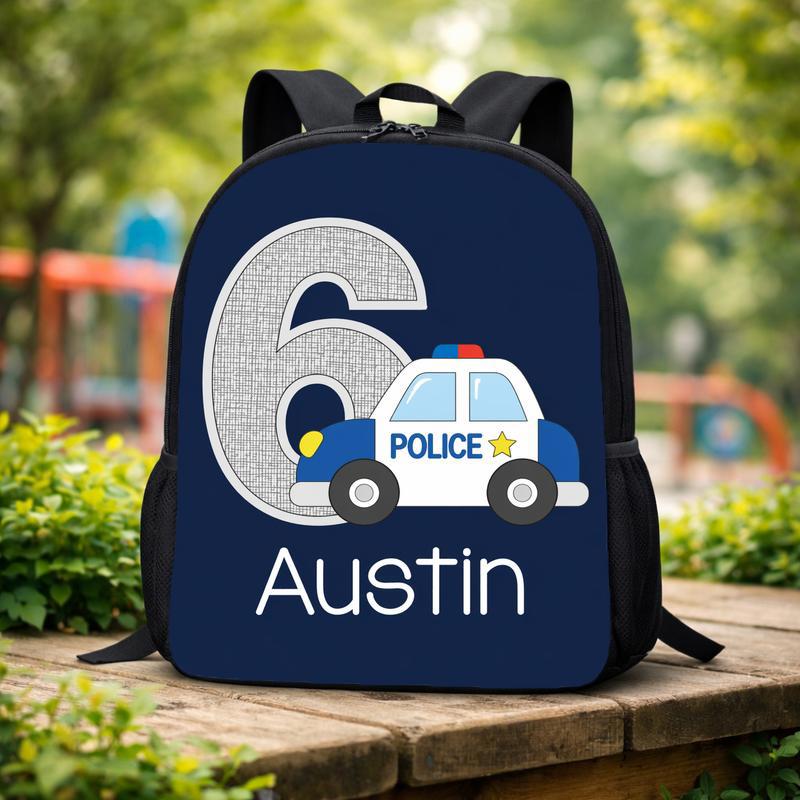 Personalized Police Backpack - Custom Age Back To School Kids Custom Backpack Personalized Police Backpack - Custom Age Back To School Kids Custom Backpack