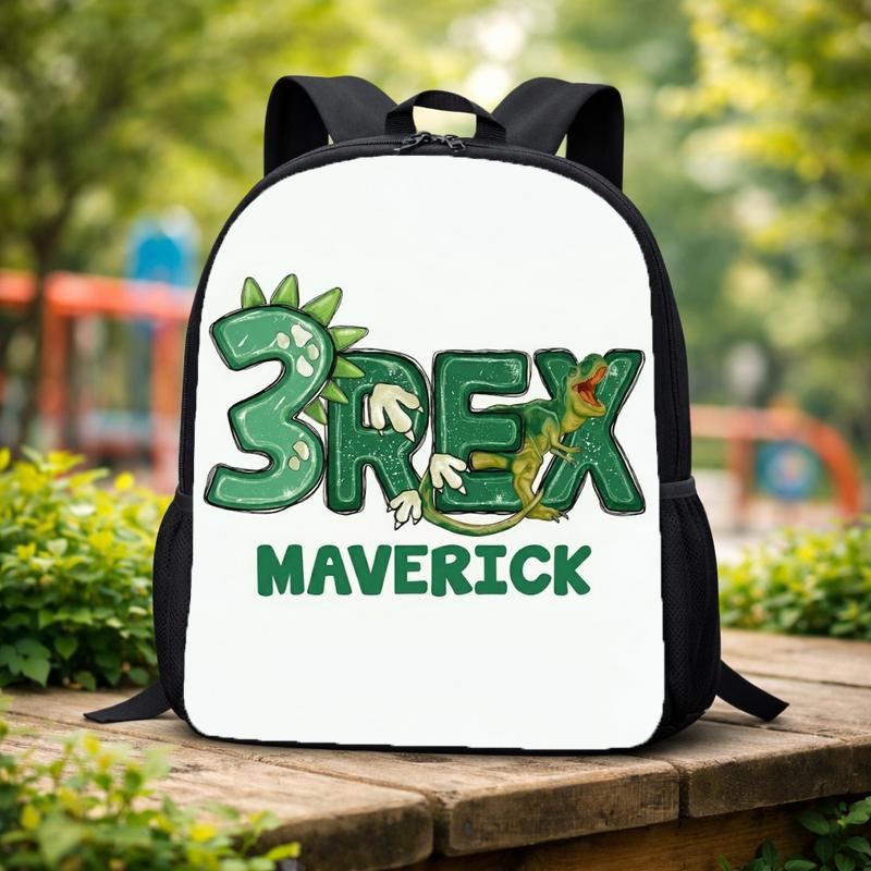 Personalized 3 Rex Dinosaur Backpack - Back To School Kids Gift Custom Backpack