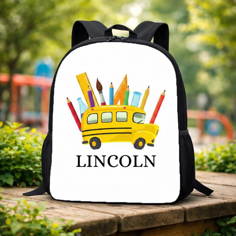 Personalized School Bus Backpack - Custom Name Kids Gift Custom Backpack
