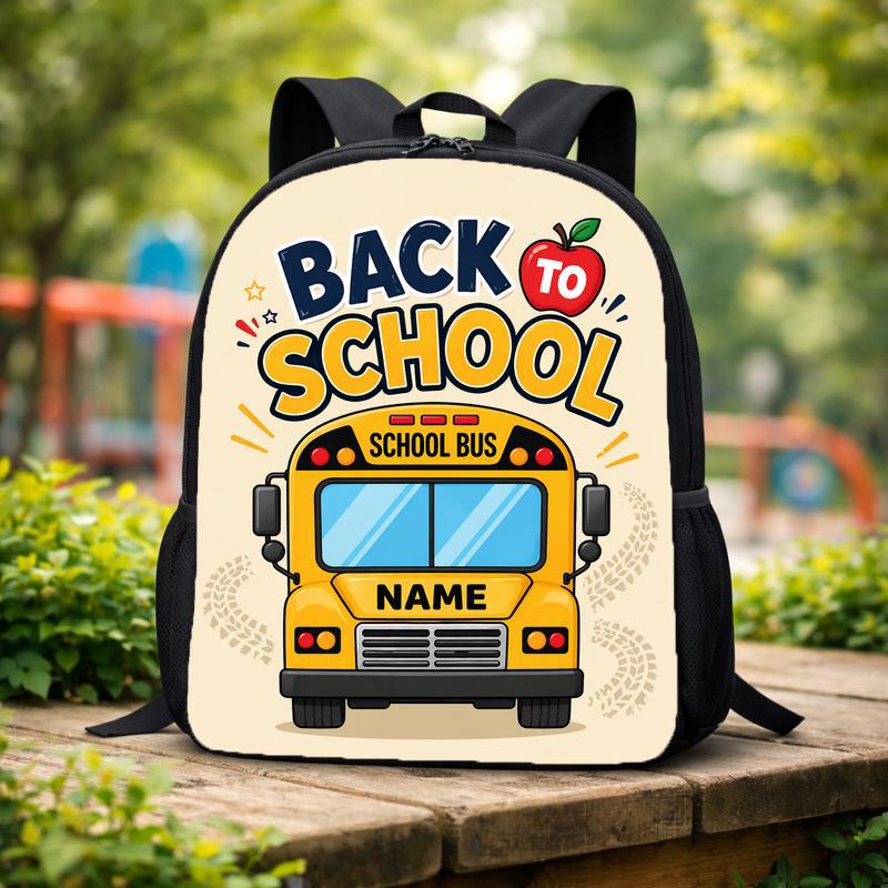 Personalized School Bus Backpack - Happy Back To School Kids Custom Backpack Personalized School Bus Backpack - Happy Back To School Kids Custom Backpack