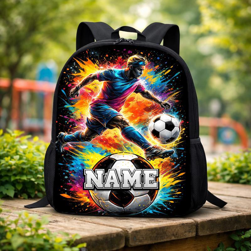Personalized Soccer Backpack With Name - Color Splash Design Custom Backpack