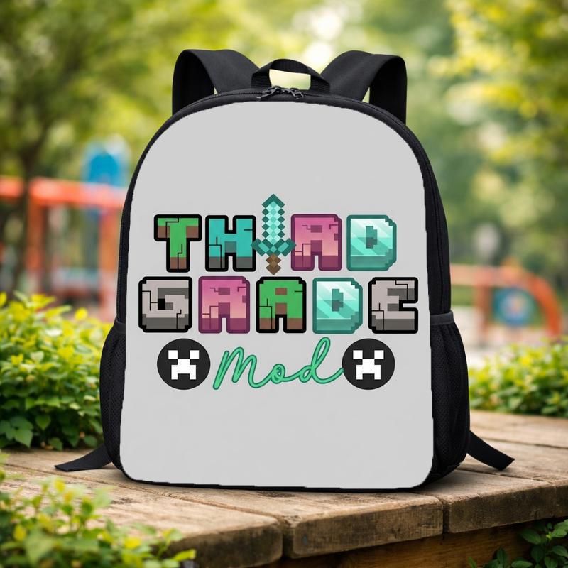 Pixel Gamer School Backpack - Ready For Next Level Custom Backpack