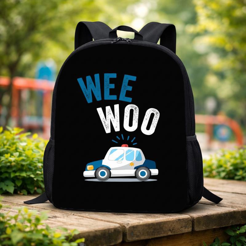 Police Backpack Kids - Wee Woo Back To School Fun Design Custom Backpack Police Backpack Kids - Wee Woo Back To School Fun Design Custom Backpack