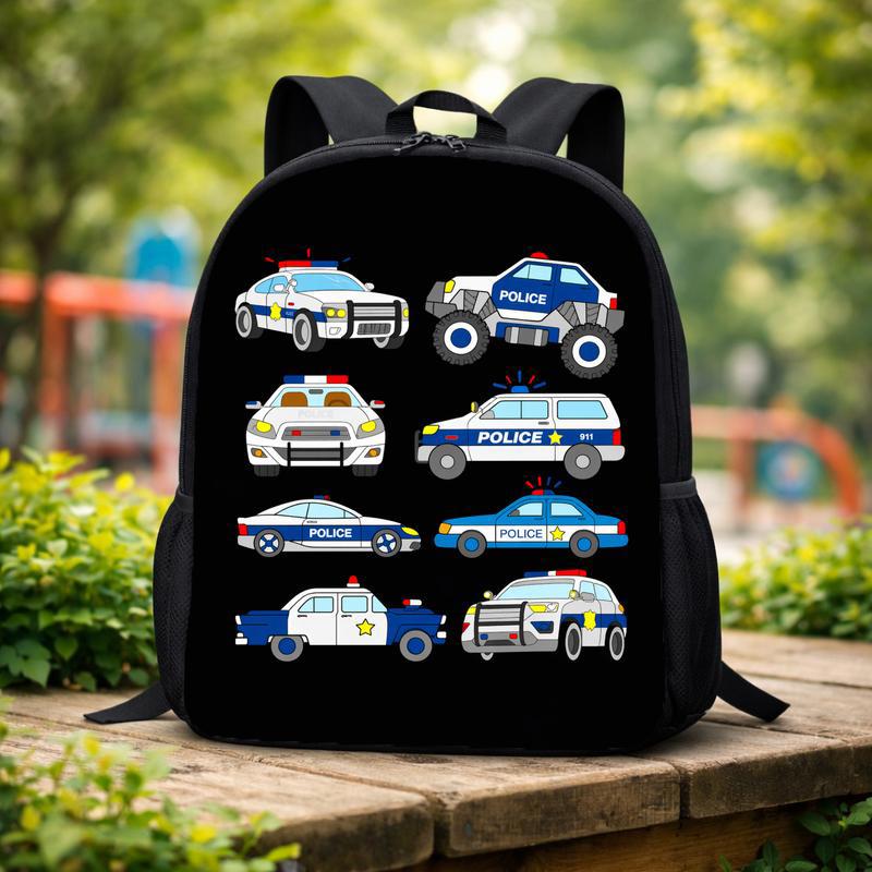 Police Car Pattern Backpack - Back To School Kids Gift Custom Backpack Police Car Pattern Backpack - Back To School Kids Gift Custom Backpack