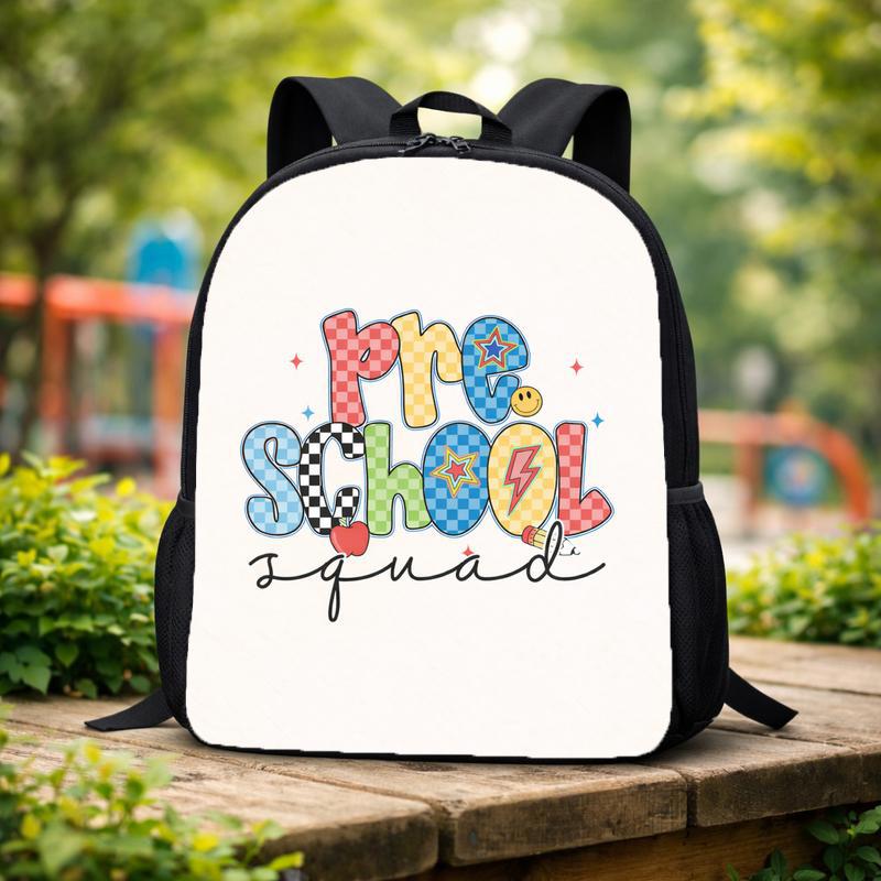 Pre School Squad Retro Checkered Backpack - Colorful Kids Style Custom Backpack Pre School Squad Retro Checkered Backpack - Colorful Kids Style Custom Backpack