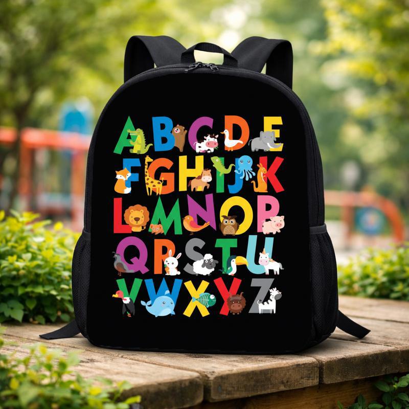 Preschool Backpack - Cute A To Z Animals Learning Kids Design Custom Backpack