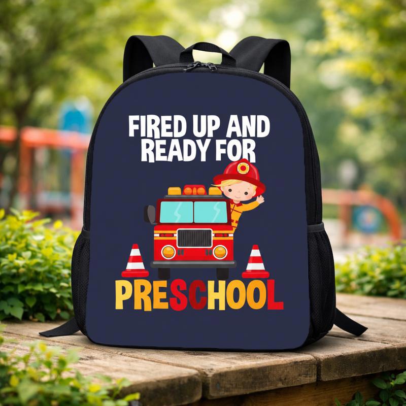 Preschool Fire Truck Backpack - Fired Up Back To School Kids Custom Backpack Preschool Fire Truck Backpack - Fired Up Back To School Kids Custom Backpack