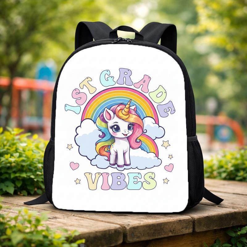 Rainbow Unicorn Backpack - First Grade Kids School Gear Custom Backpack Rainbow Unicorn Backpack - First Grade Kids School Gear Custom Backpack
