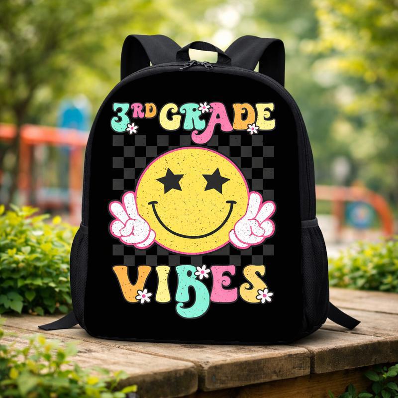 3rd Grade Retro Smiley Back To School Backpack For Students Custom Backpack