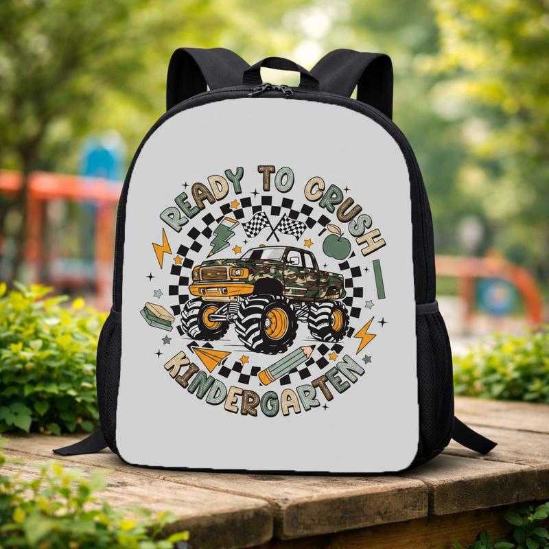 Ready To Crush Kindergarten Backpack - Boys Monster Truck Custom Backpack