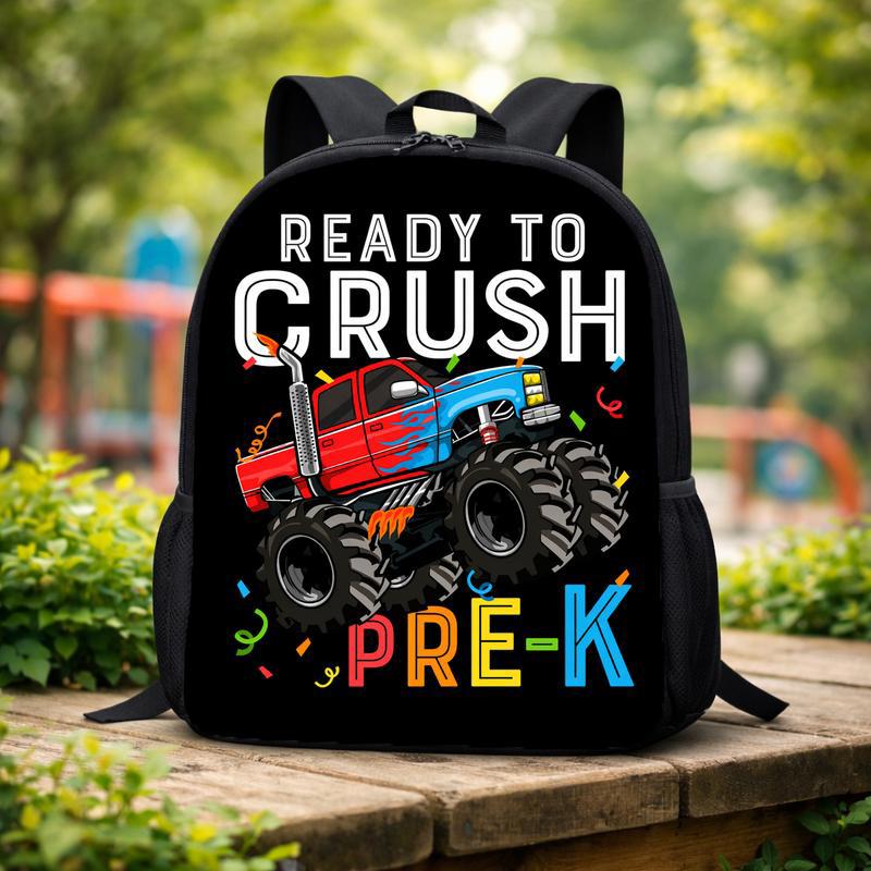 Ready To Crush Pre-K Backpack For Boys - Monster Truck Back To School Custom Backpack Ready To Crush Pre-K Backpack For Boys - Monster Truck Back To School Custom Backpack