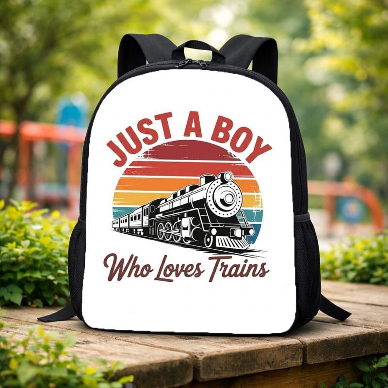 Retro Train Kids Backpack - Vintage Sunset Train Design Custom Backpack Retro Train Kids Backpack - Vintage Sunset Train Design Custom Backpack