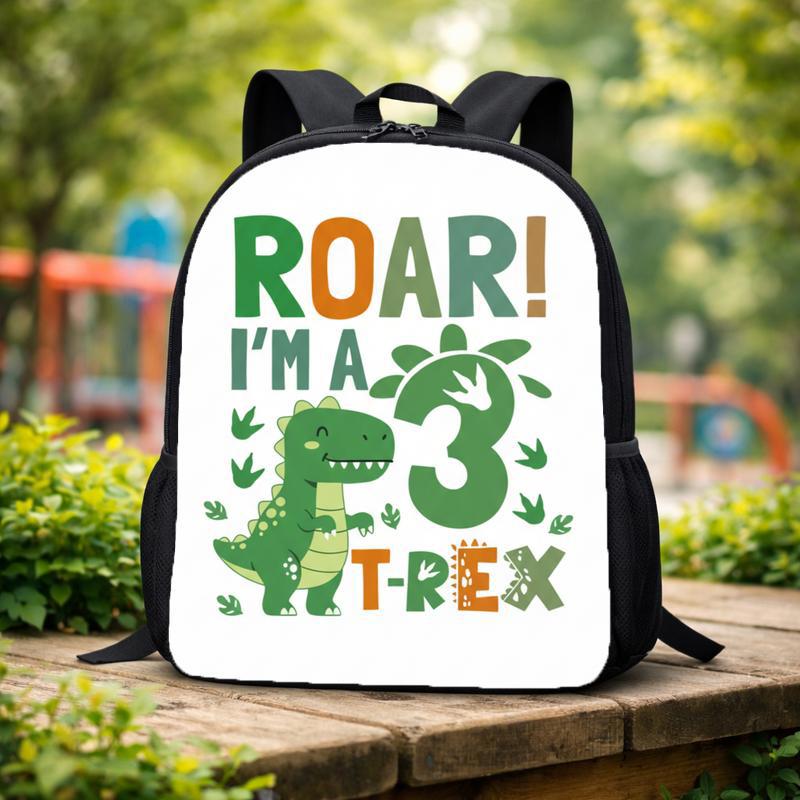 Roar I'm 3 T-Rex - Cute Dino Boys School Backpack Custom Backpack