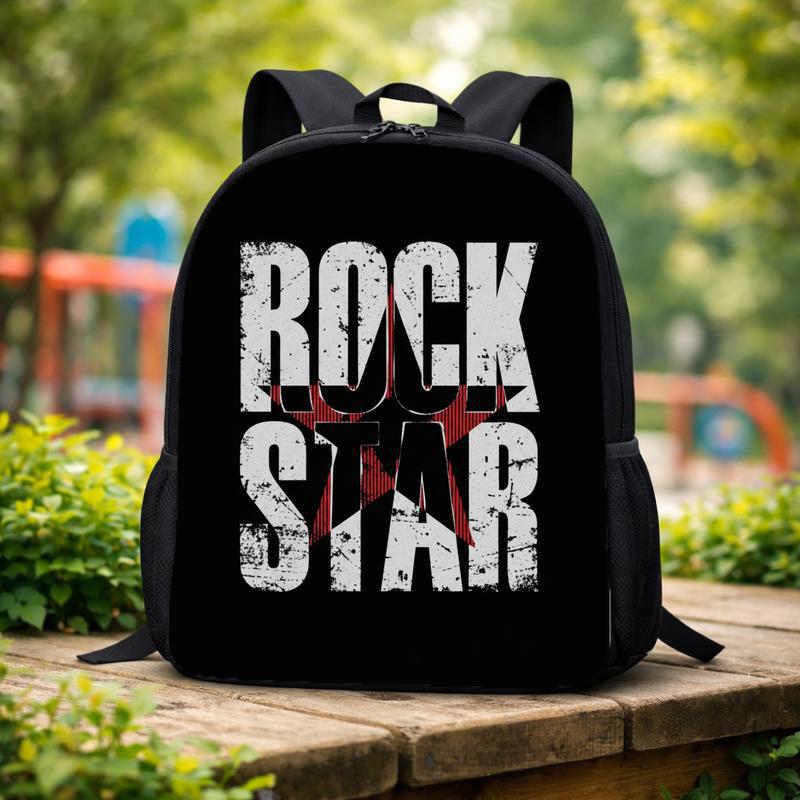 Rock Star Backpack For Kids - Grunge Music School Style Custom Backpack
