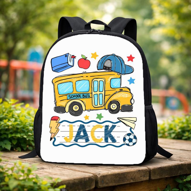 School Bus Boy Back To School Custom Backpack School Bus Boy Back To School Custom Backpack