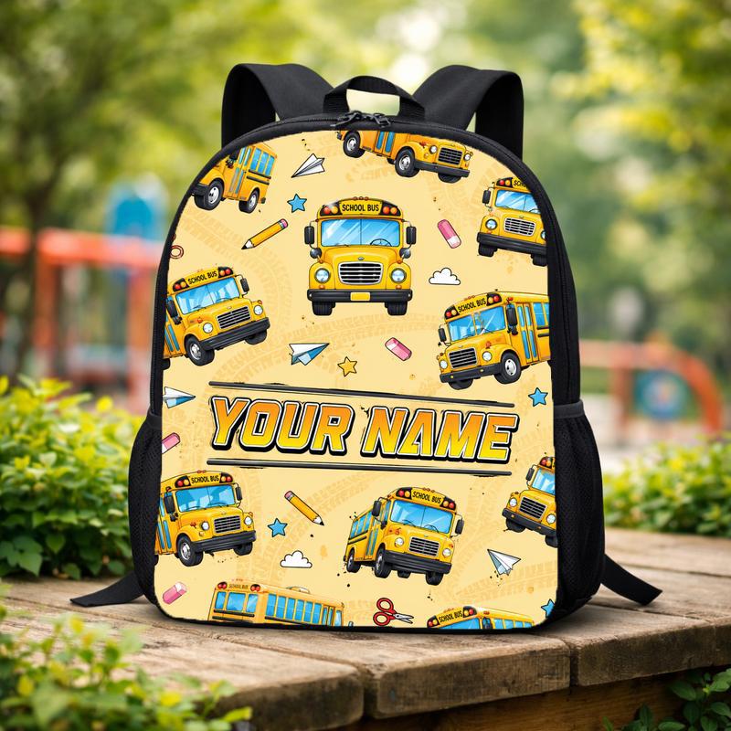 School Bus Pattern Backpack - Back To School Kids Style Custom Backpack School Bus Pattern Backpack - Back To School Kids Style Custom Backpack