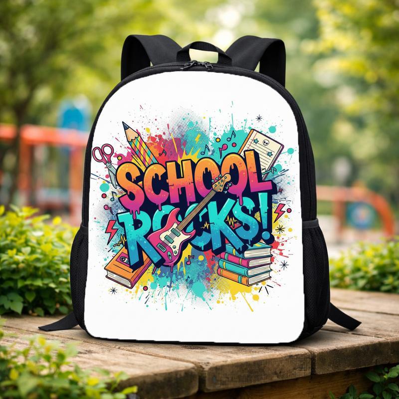 School Rock N Roll Backpack For Kids - Music Lover Style Custom Backpack