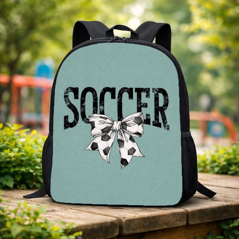 Soccer Bow Backpack For Girls - Cute Sports Back To School Custom Backpack Soccer Bow Backpack For Girls - Cute Sports Back To School Custom Backpack